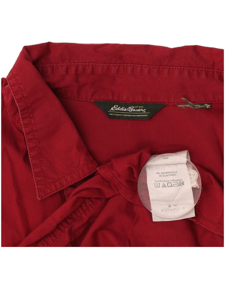 EDDIE BAUER Ženska košulja kratkih rukava UK 18 XL Bordo pamuk