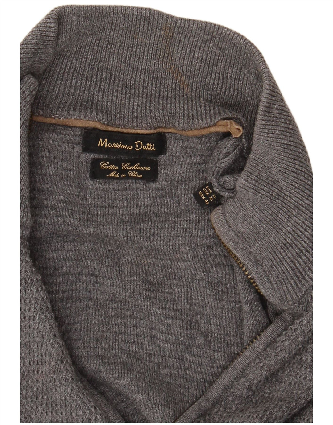 Massimo Dutti muški kardigan pulover s patentnim zatvaračem XL sivi