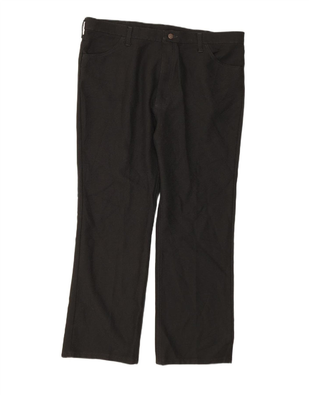 WRANGLER Mens Straight Casual Trousers W42 L30 Black Polyester