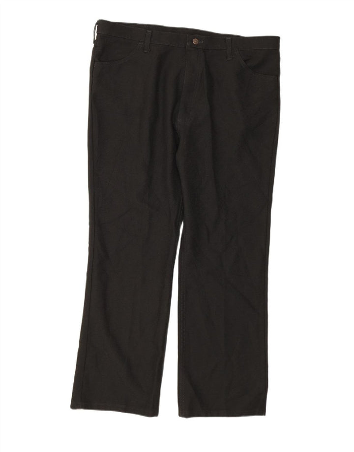 WRANGLER Mens Straight Casual Trousers W42 L30 Black Polyester
