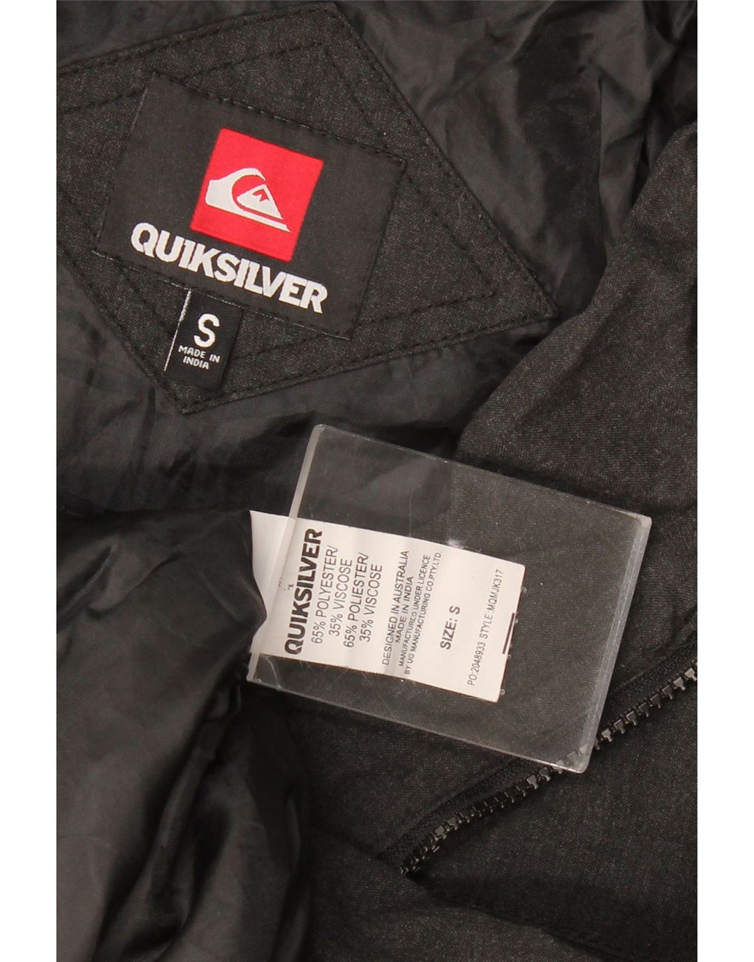 QUIKSILVER muška vojna bomber jakna UK 36 mali sivi poliester