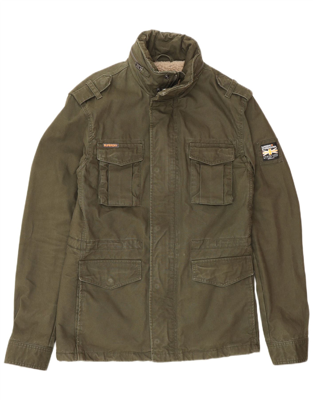 Superdry Mens Sherpa Utility Jacket UK 36 Mali kaki pamuk