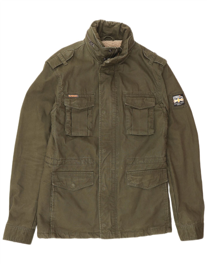 Superdry Mens Sherpa Utility Jacket UK 36 Mali kaki pamuk