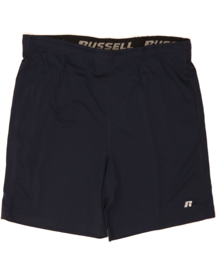 RUSSELL ATHLETIC Mens Sport Shorts Large Navy Blue Polyester Vintage Russell Athletic and Second-Hand Russell Athletic from Messina Hembry 