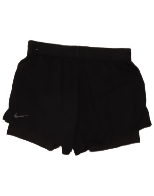 Nike ženske kratke sportske hlače Dri Fit UK 14 srednje crne najlonske boje