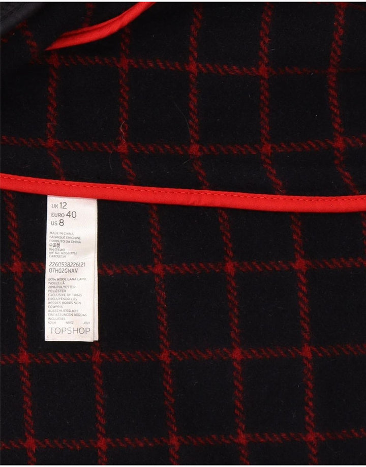 Topshop ženski duffle kaput s kapuljačom UK 12 srednje tamnoplava vuna