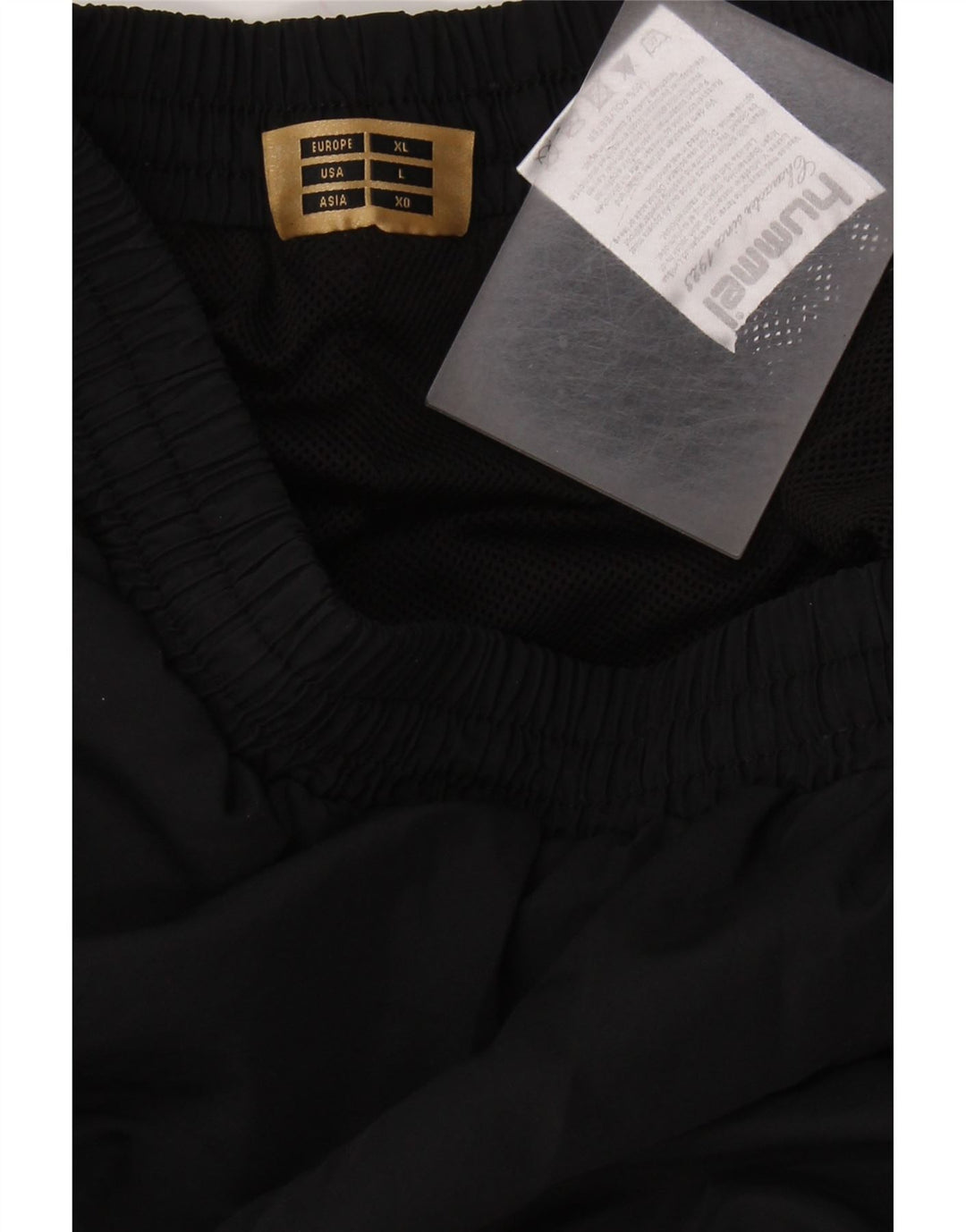 HUMMEL Muške grafičke hlače od trenirke, velike crne poliesterske hlače