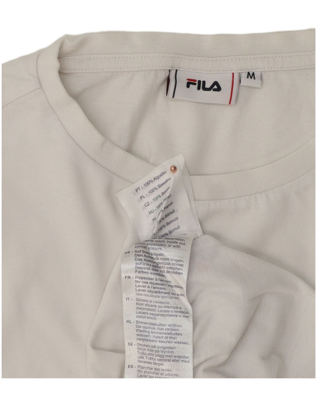 Fila Muška majica kratkih rukava srednje veličine, bijeli pamuk