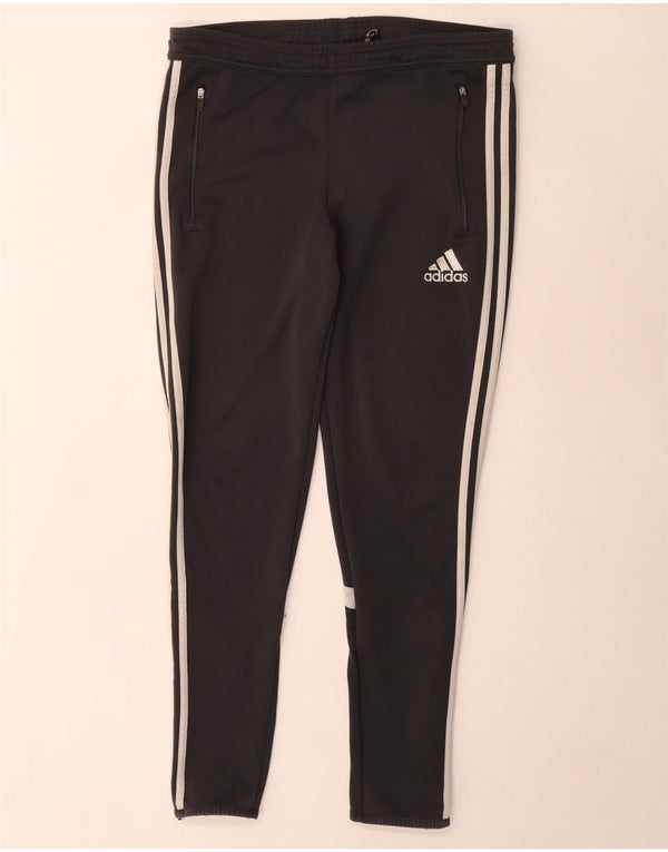 Adidas muške trenirke Climalite male crne poliesterske hlače u boji