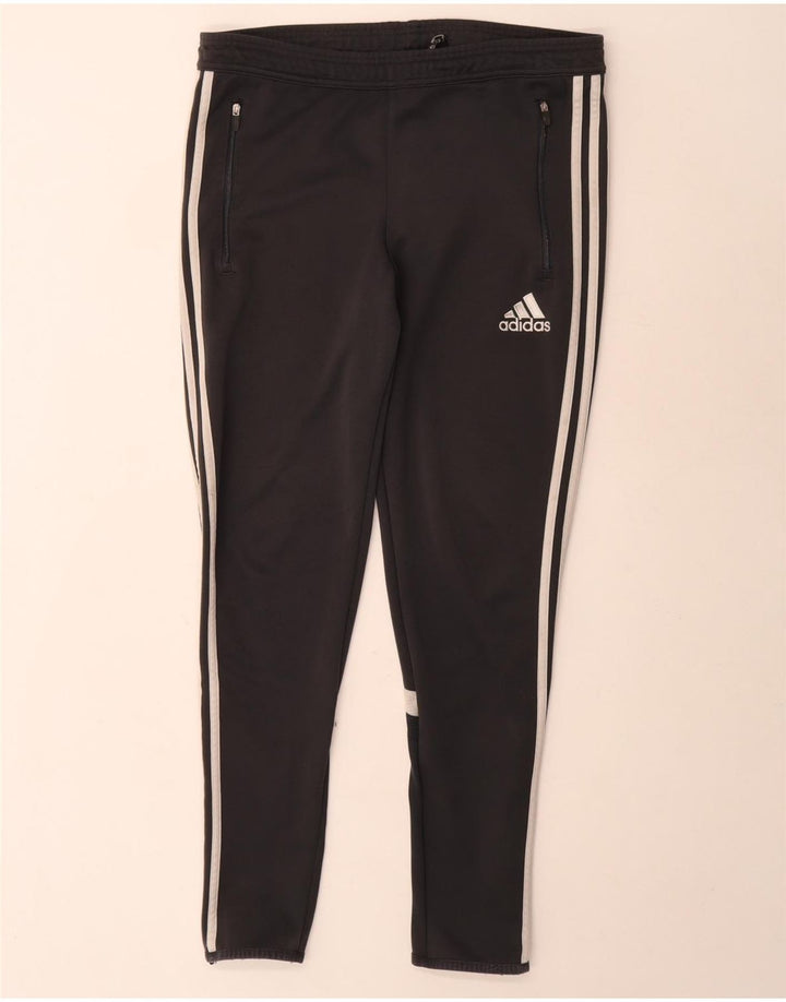 Adidas muške trenirke Climalite male crne poliesterske hlače u boji
