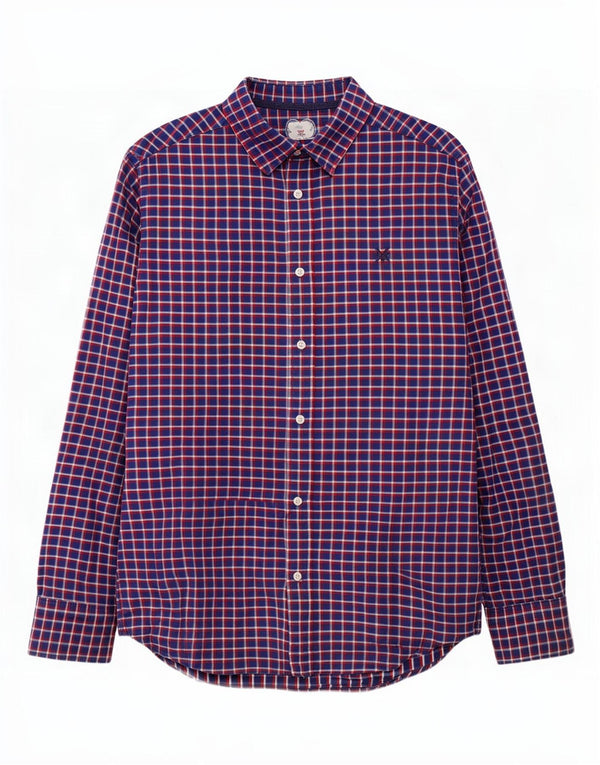 Crew Clothing Muška klasična flanelska košulja Srednje tamnoplava karirana pamuk