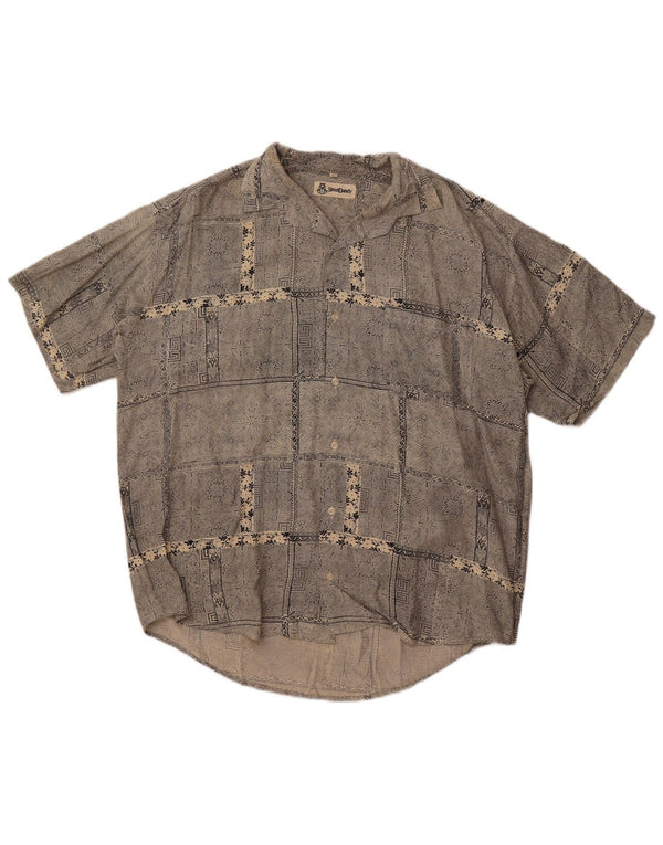 Vintage muška košulja kratkih rukava Veliki sivi paisley