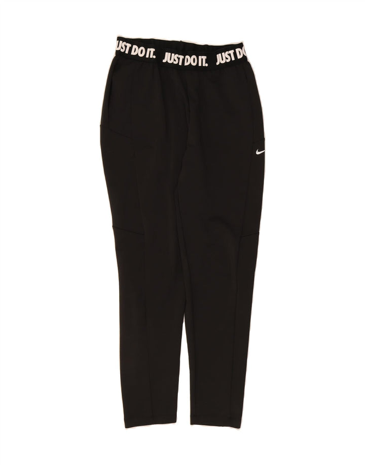 NIKE Womens Dri Fit Graphic Leggings UK 12 Medium  Black Vintage Nike and Second-Hand Nike from Messina Hembry 