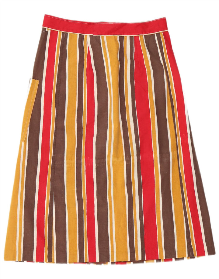 Vintage ženska suknja A-kroja W26 male raznobojne pruge