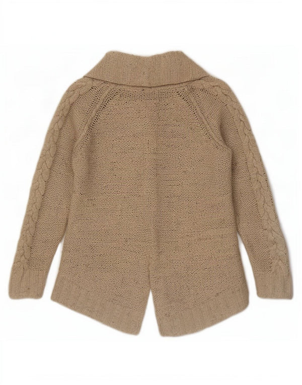 Zara ženski otvoreni kardigan pulover UK 10 Mali bež najlon