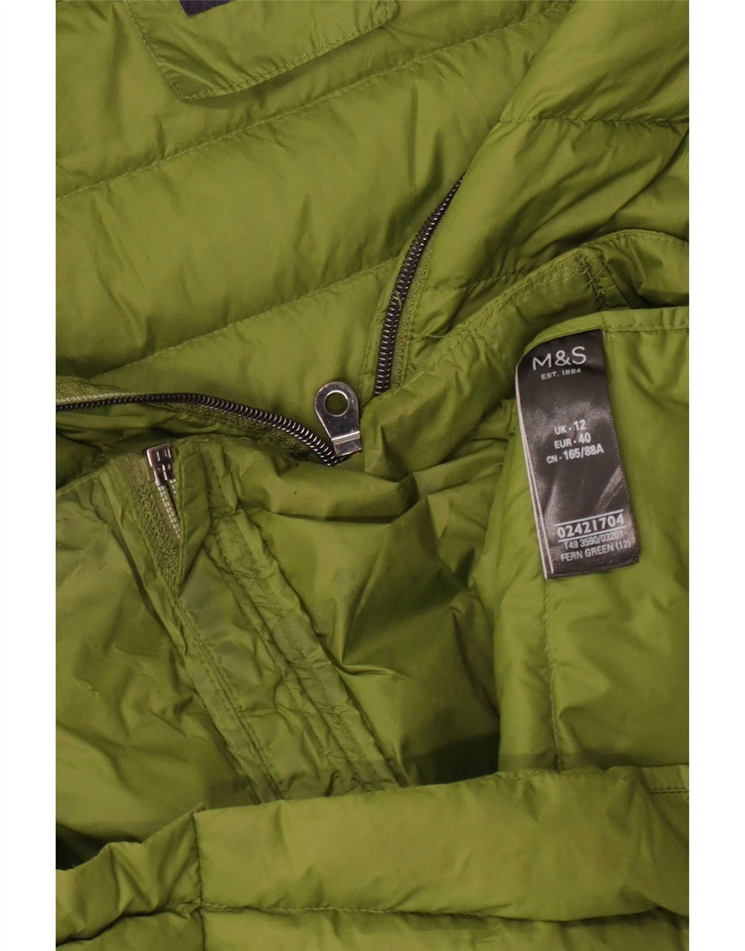 Marks & Spencer ženska podstavljena jakna UK 12 Srednje zeleni poliamid