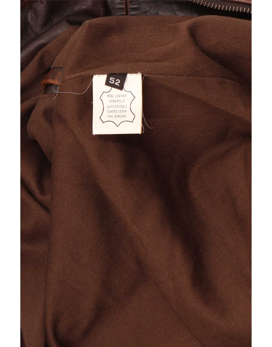 Vintage muška bomber kožna jakna IT 52 Large Brown