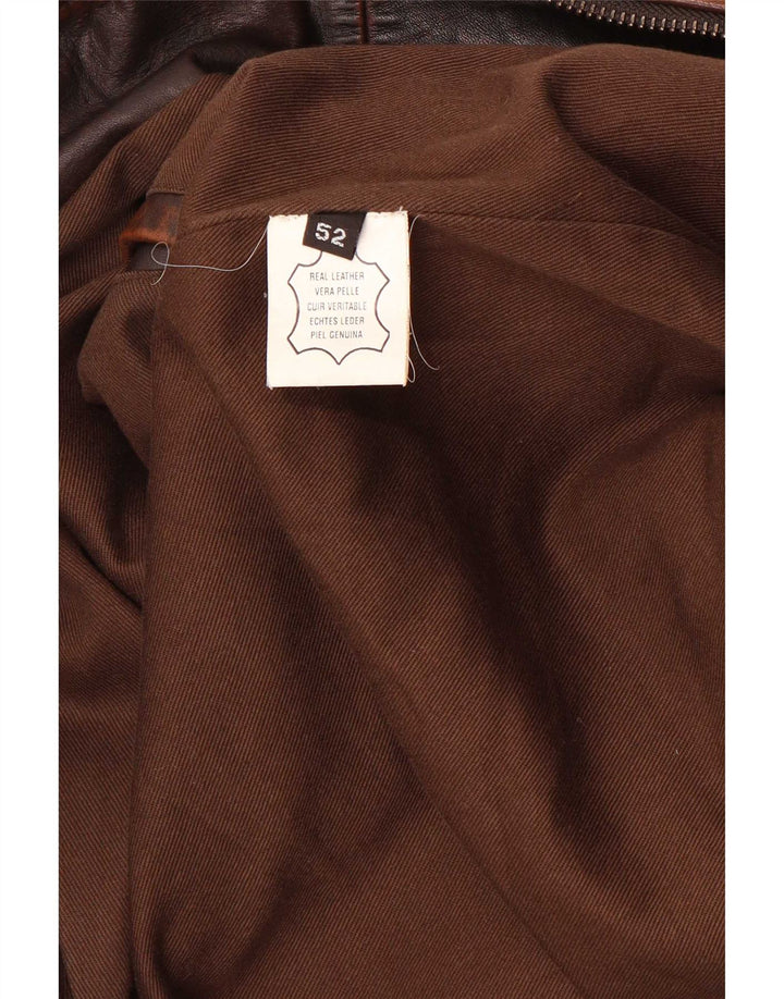 Vintage muška bomber kožna jakna IT 52 Large Brown