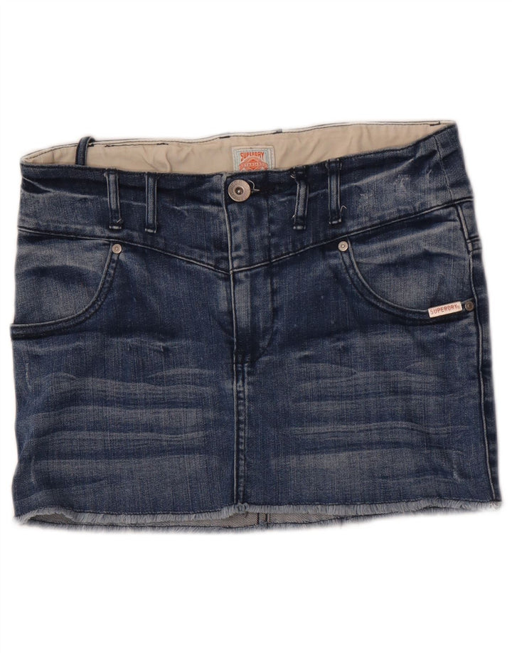 Superdry ženska mini traper suknja W28 srednje plavi pamuk