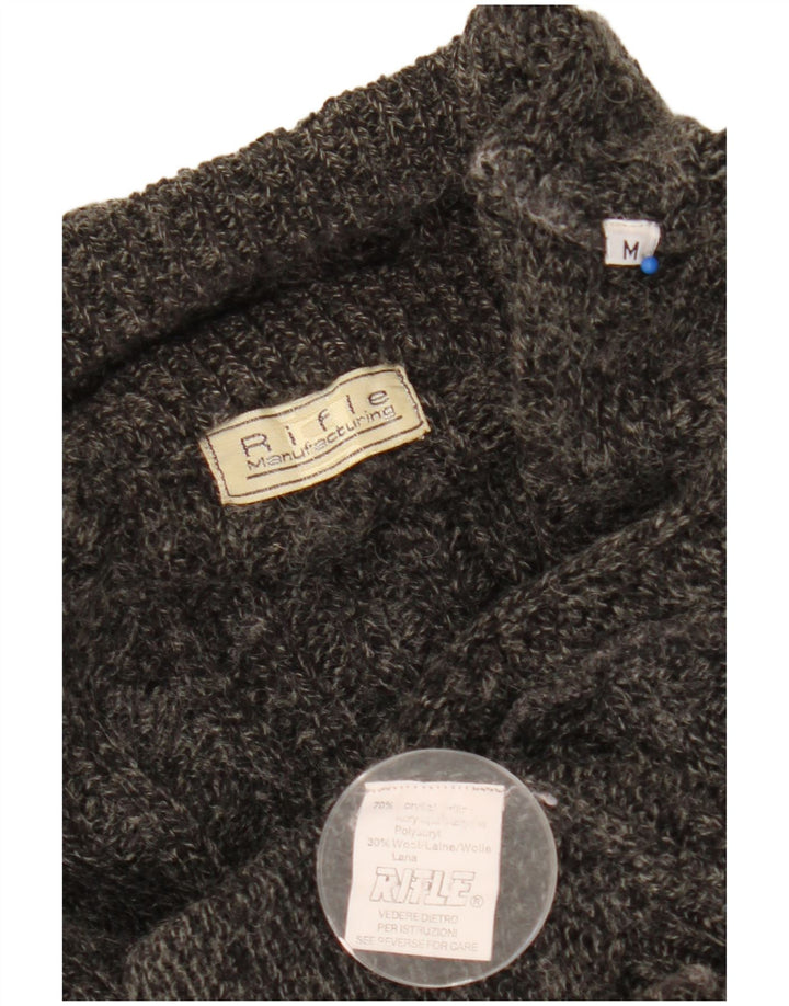 Muški džemper s okruglim izrezom, srednje sivi akril