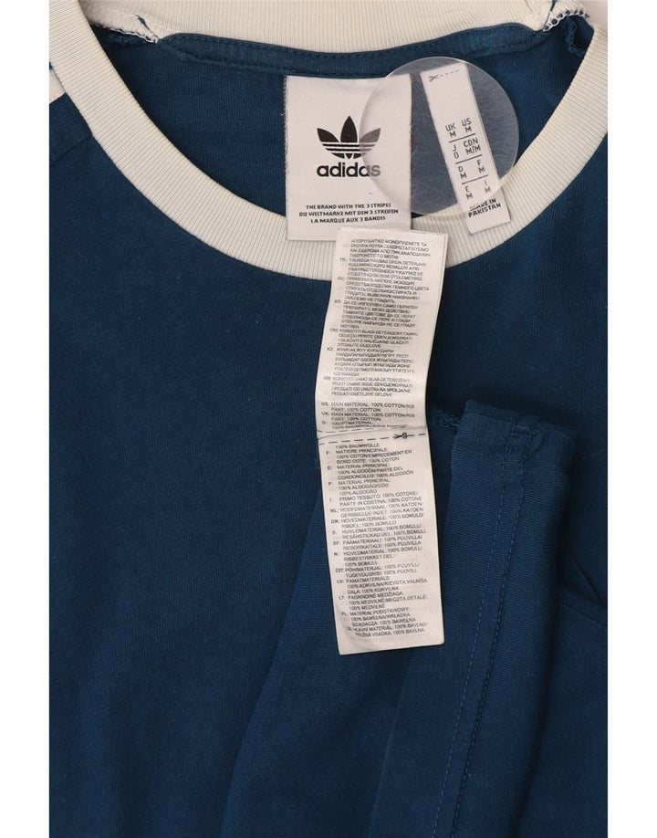 Adidas Mens T-Shirt Top Medium Blue Cotton