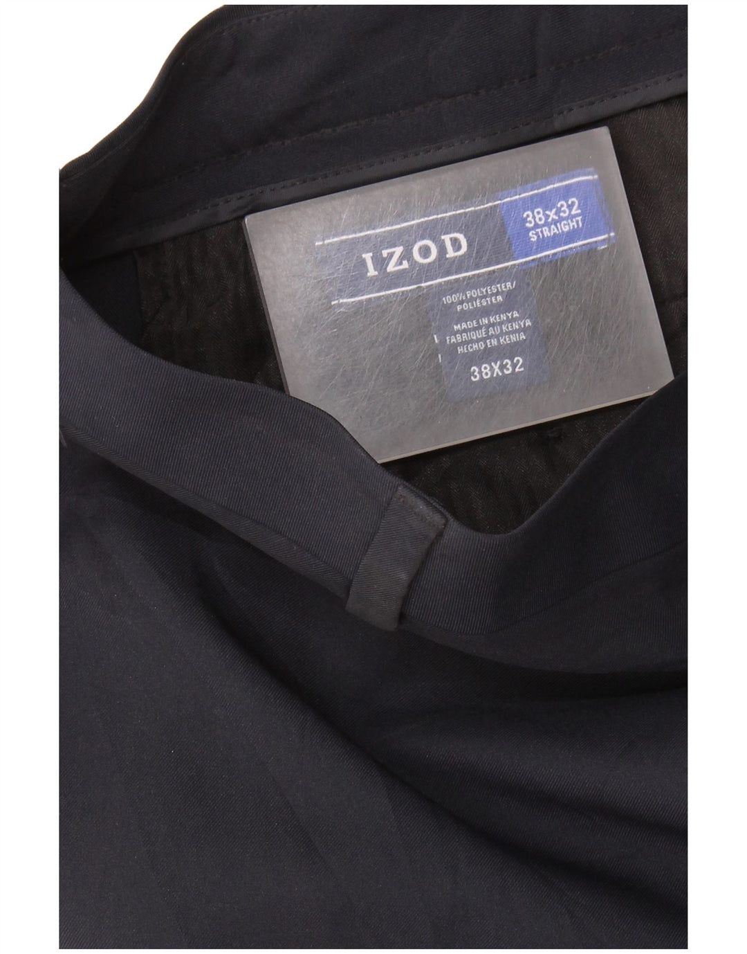 IZOD Muške ravne chino hlače W38 L32 tamnoplavi poliester
