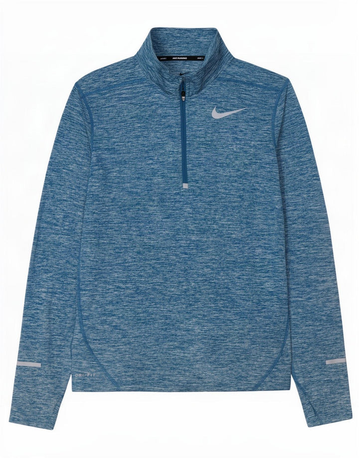 Nike Dri Fit majica s izrezom s patentnim zatvaračem Gornji dio trenirke male plave boje