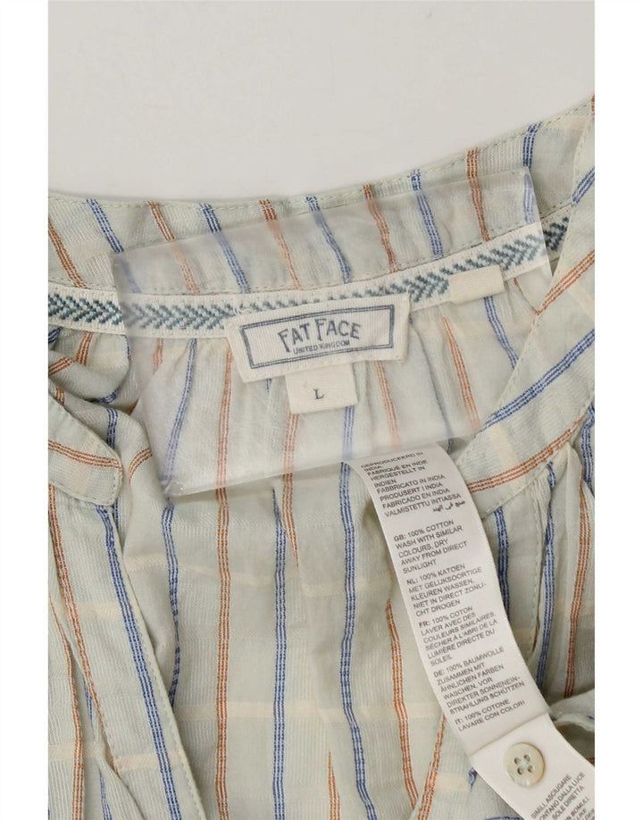 Fat Face ženska velika košulja bluza s 3/4 rukavima UK 16 Veliki plavi karirani