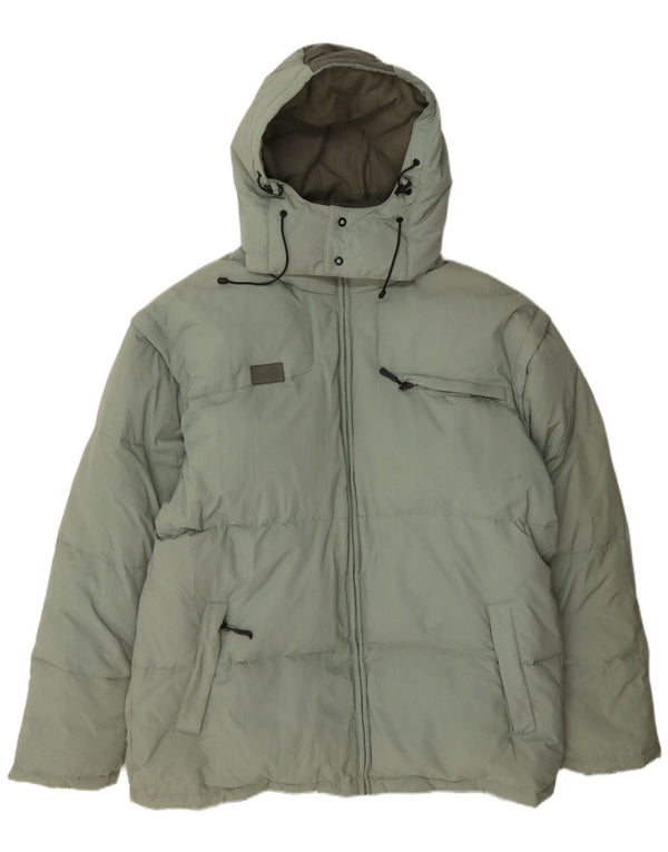 Fila muška podstavljena jakna s kapuljačom UK 44 2XL poliamid zelene boje
