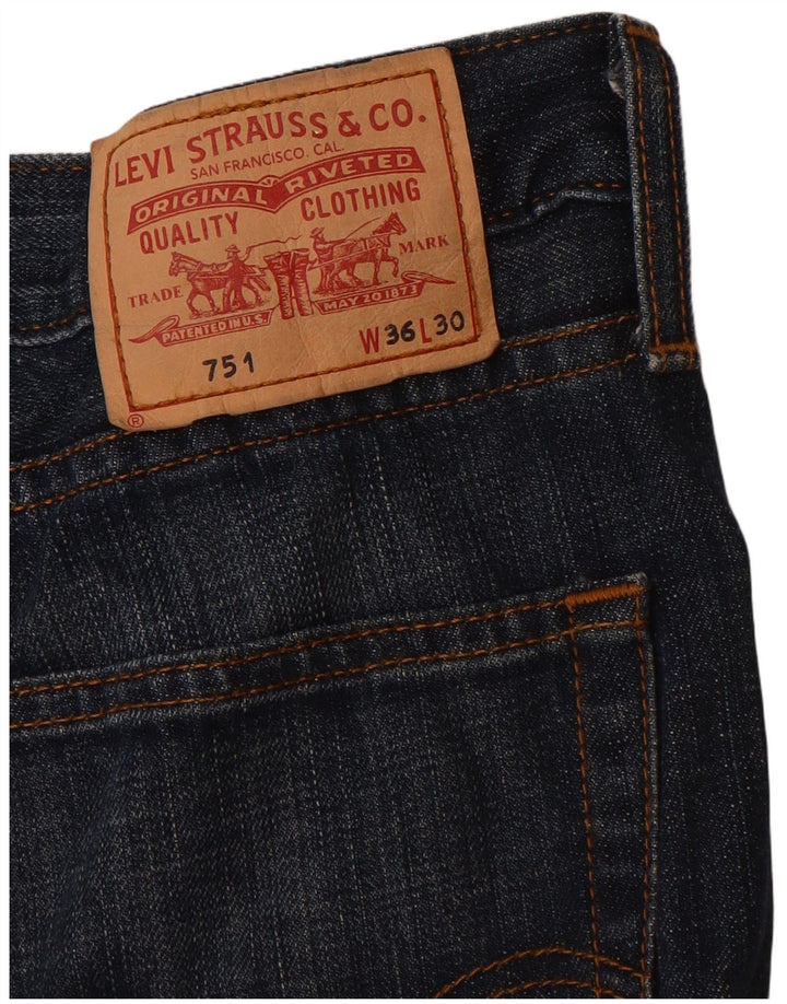 LEVI'S muške 751 ravne traperice W36 L30 tamnoplavi pamuk