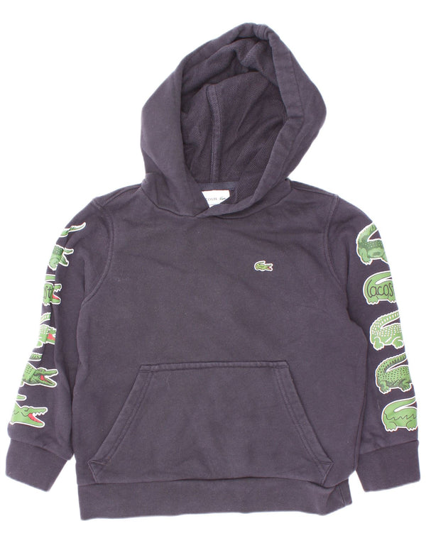 Lacoste Boys Graphic Hoodie Džemper 5-6 godina tamnoplavi pamuk