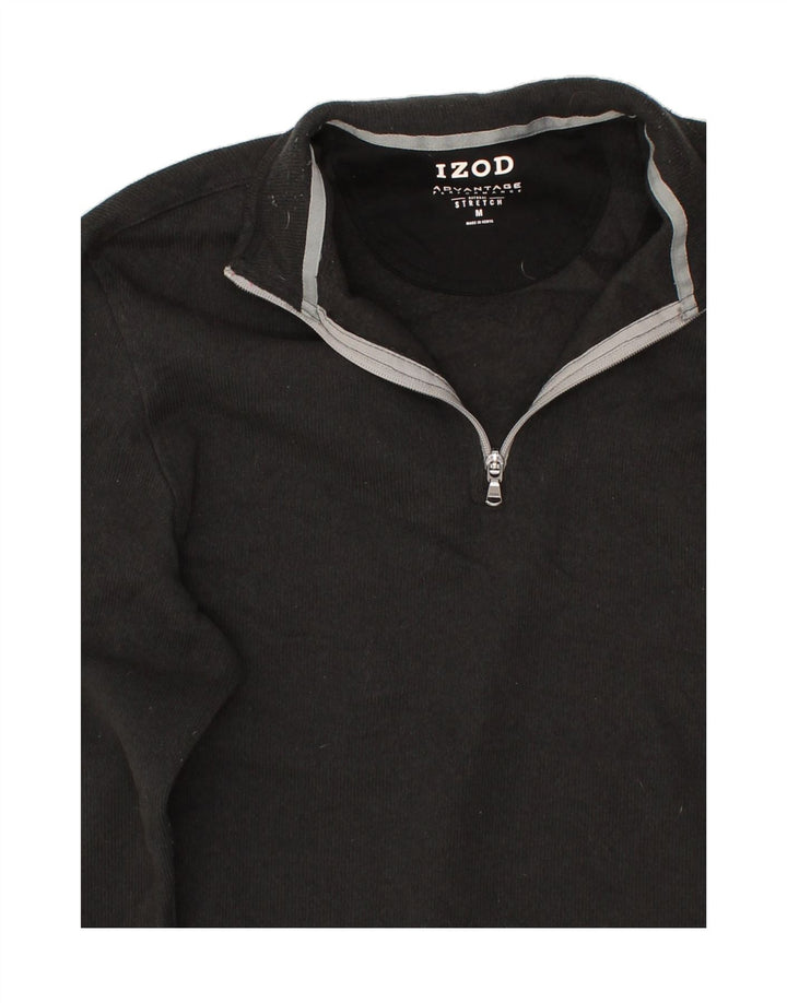 IZOD Mens Zip Neck Sweatshirt Jumper Medium Grey Vintage Izod and Second-Hand Izod from Messina Hembry 