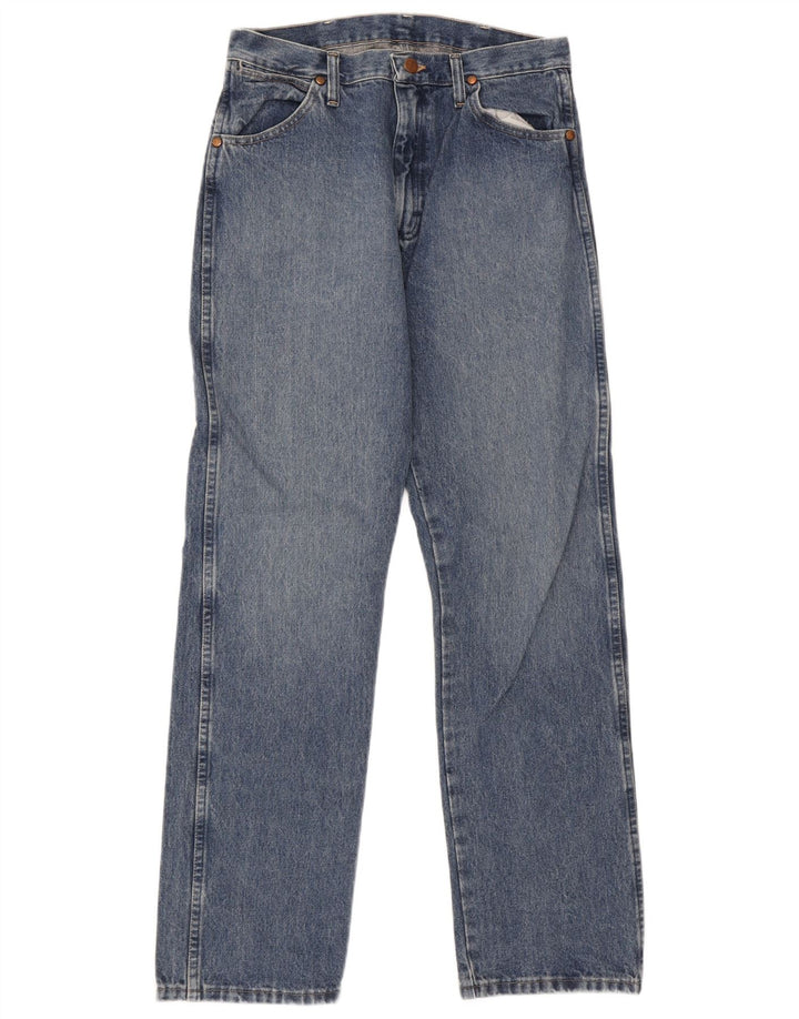 Wrangler muške ravne traperice W32 L32 plavi pamuk