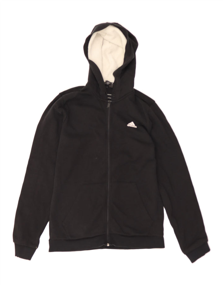 ADIDAS Mens Zip Hoodie Sweater Medium Black Cotton Vintage Adidas and Second-Hand Adidas from Messina Hembry 