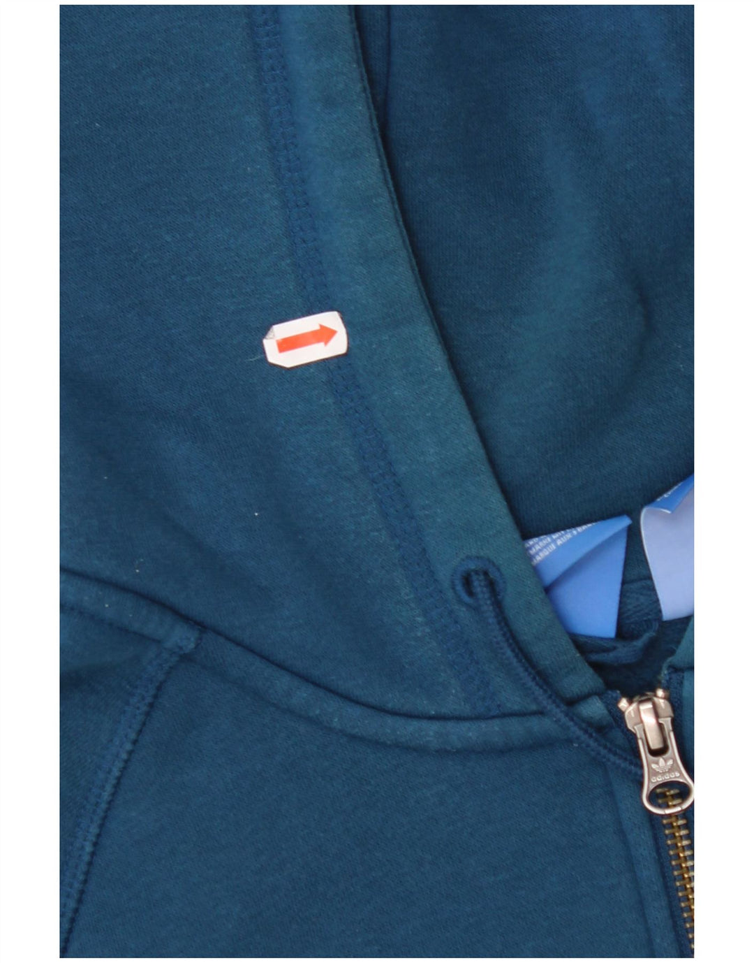 ADIDAS ženski džemper s kapuljačom s patentnim zatvaračem UK 10 Mali plavi pamuk