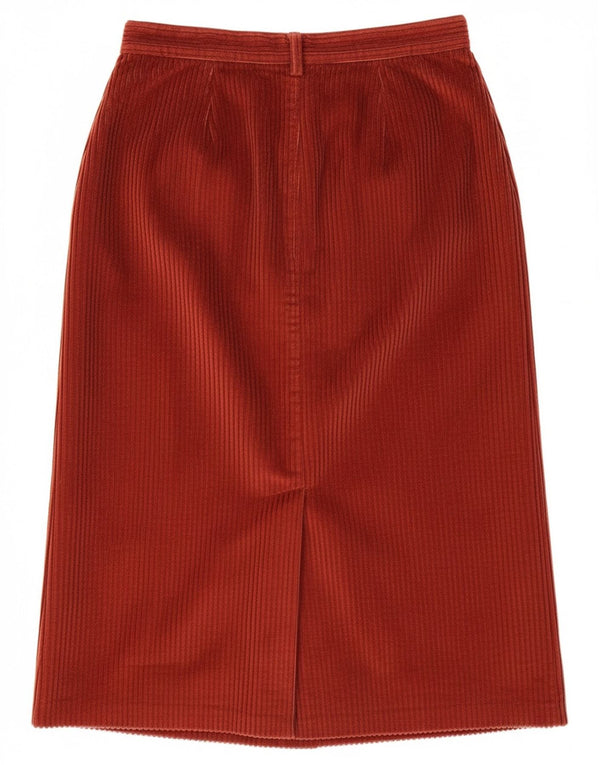 VINTAGE ženska suknja od samta UK 12 srednje W27 kestenjasti pamuk