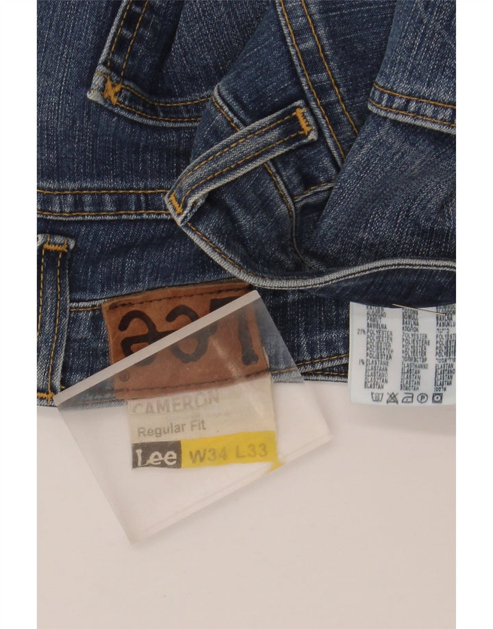 LEE muške Cameron ravne traperice regularnog kroja W34 L33 plavi pamuk
