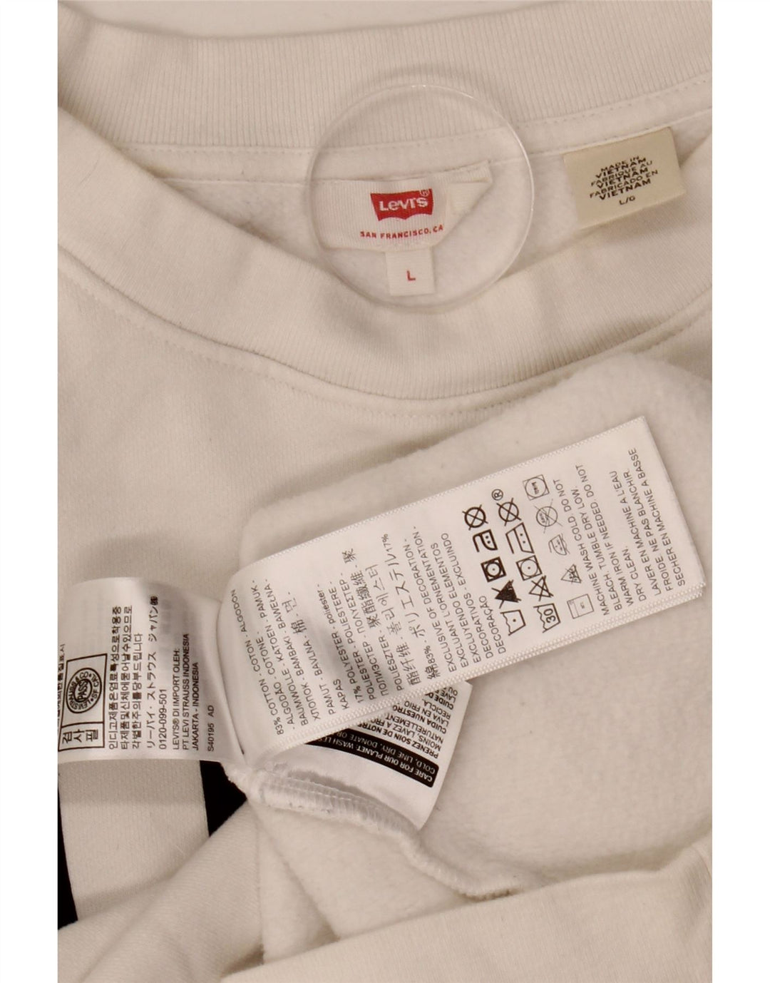 Levi's Ženska skraćena majica s motivom prekomjerne majice UK 14 Velika bijela