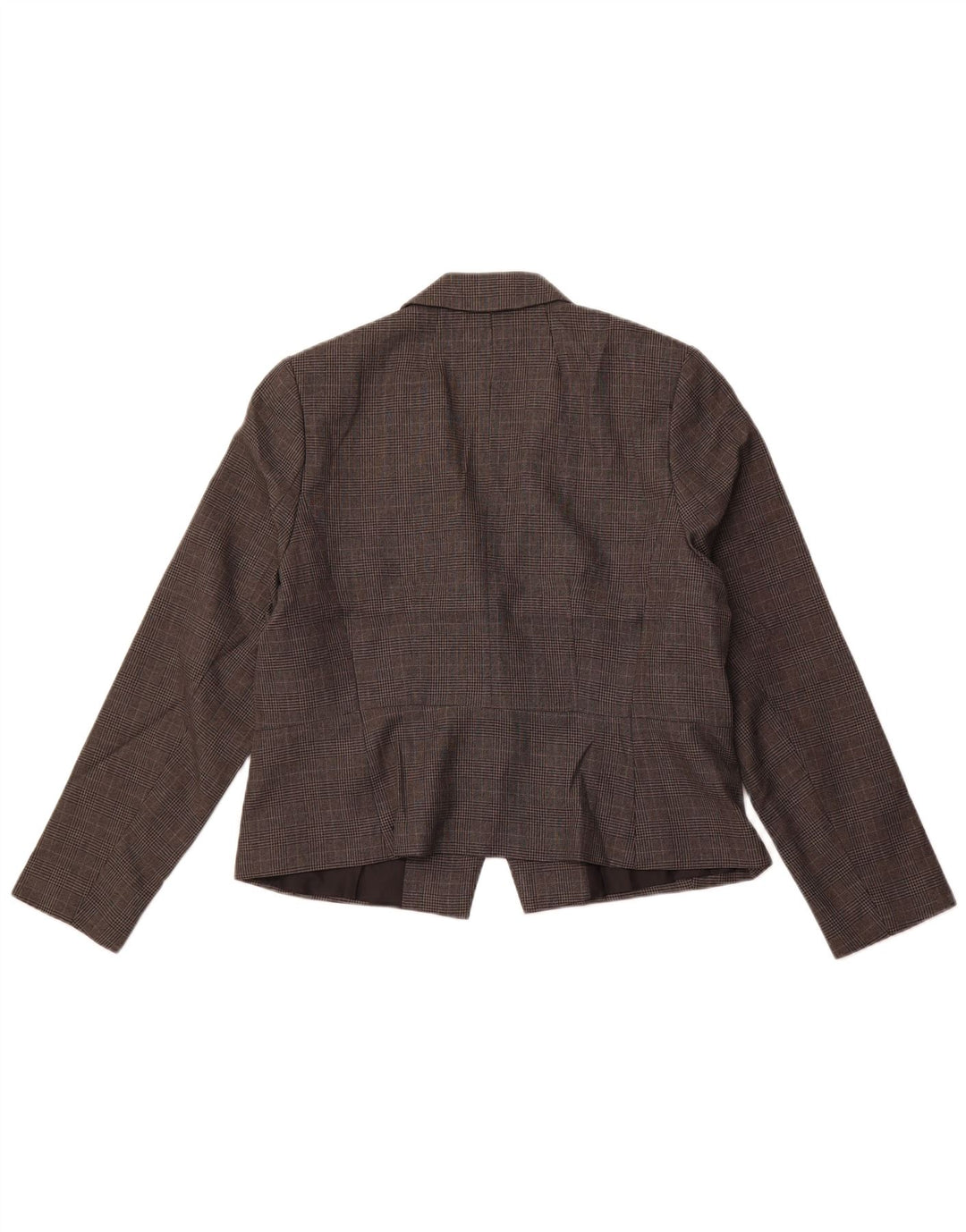 MARKS & SPENCER Ženska jakna s jednim gumbom UK 16 Veliki sivi karirani