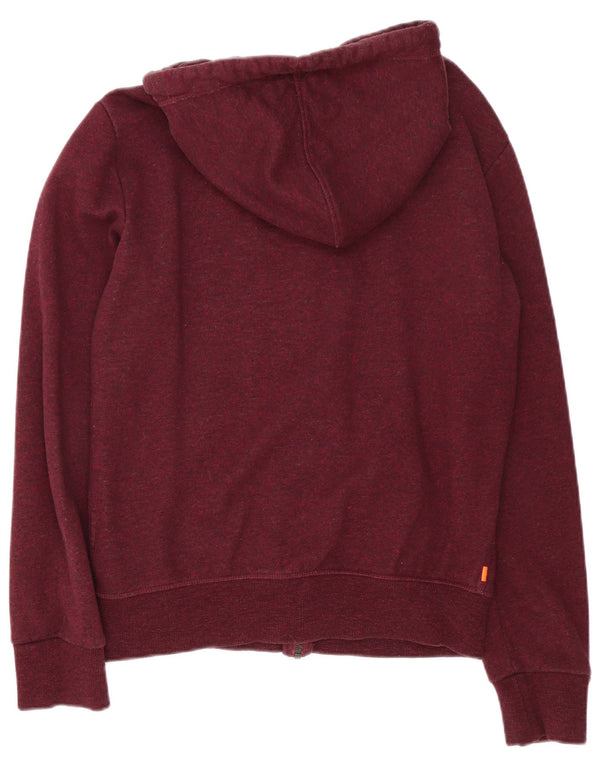 Superdry muški pulover s kapuljačom na patentni zatvarač Mali bordo flekasti pamuk