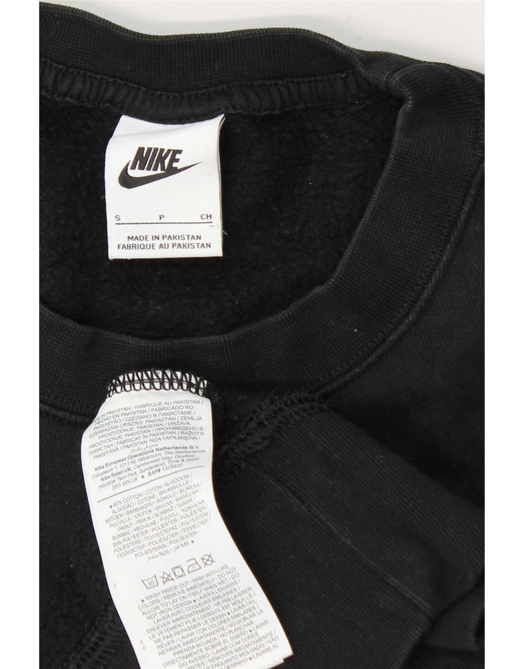 Nike ženska majica prekomjerne veličine UK 10, mali crni pamuk