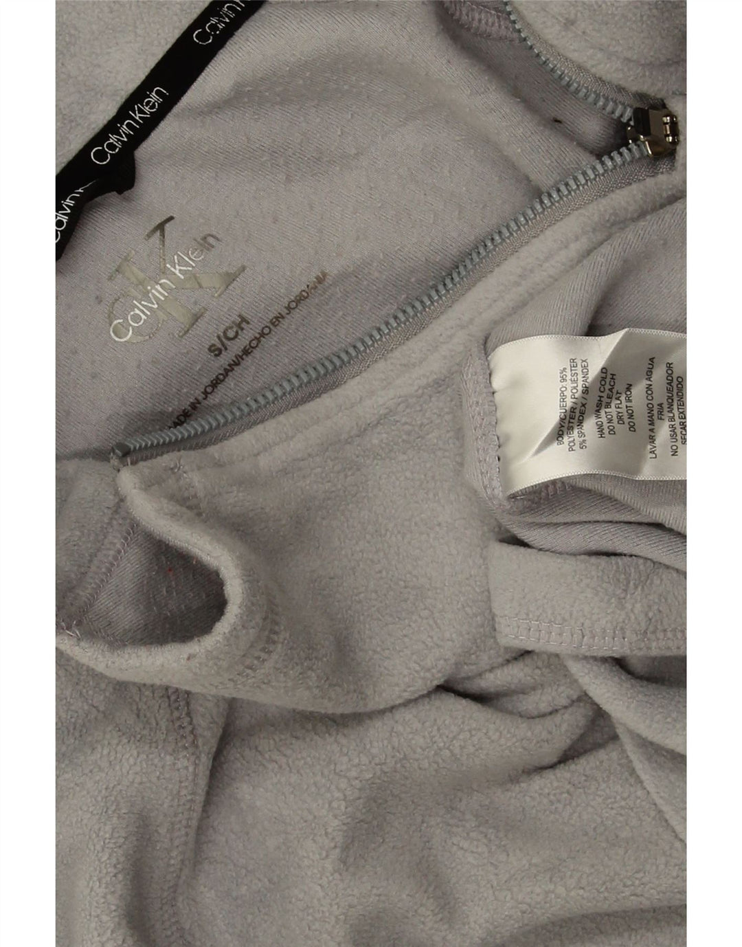 Calvin Klein Ženski džemper od flisa s izrezom s patentnim zatvaračem UK 10 Small Gray