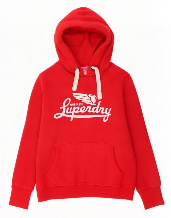 Superdry Womens Graphic Hoodie Jumper UK 18 XL Red Cotton