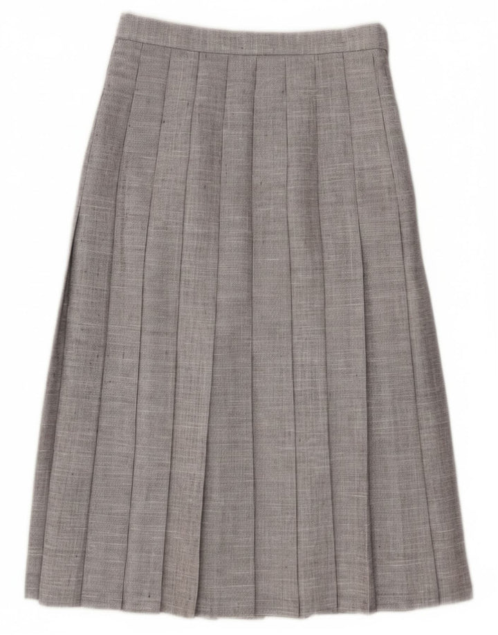 Vintage ženska Midi Knife plisirana suknja W26 mali sivi poliester