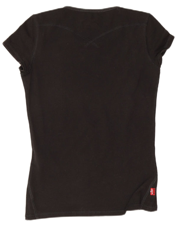 Levi's Womens T-Shirt Top UK 10 Small Black Cotton