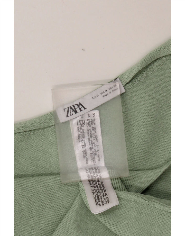 Zara ženska haljina bez naramenica UK 12 Srednje zelena viskoza
