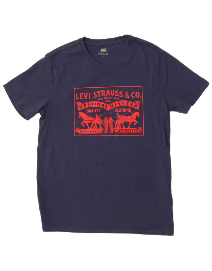 Levi's muška majica kratkih rukava s grafičkim motivima, srednje tamnoplavi pamuk