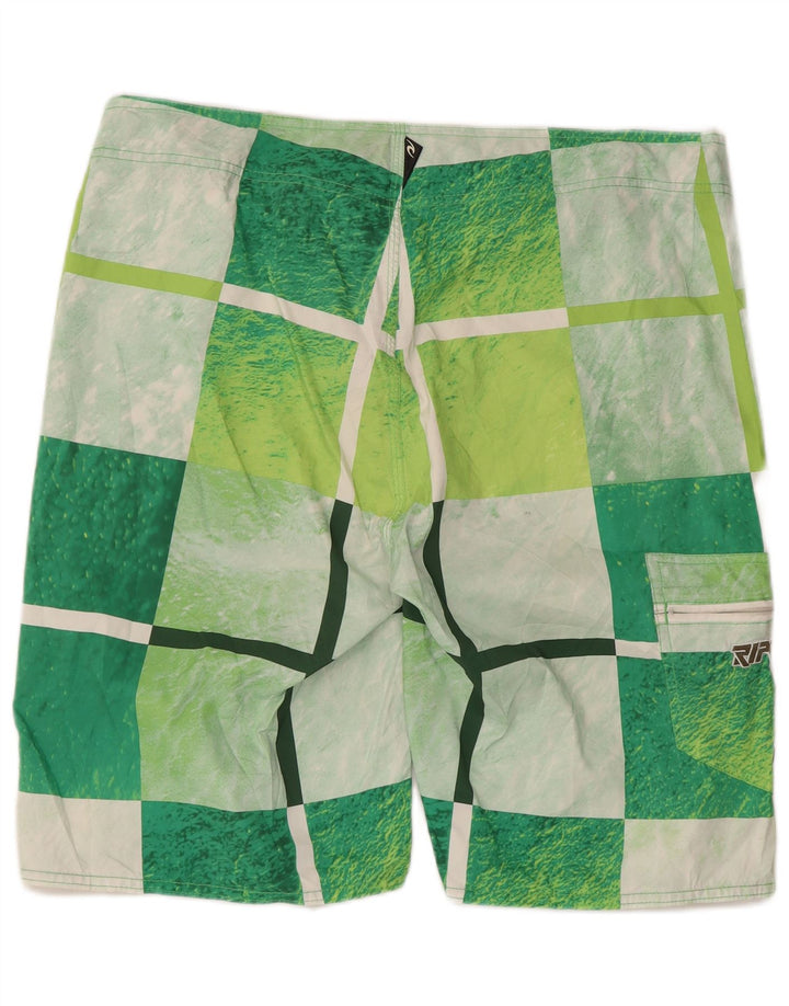 Rip Curl muške kratke hlače za kupanje s grafičkim motivima, veliki zeleni karirani poliester