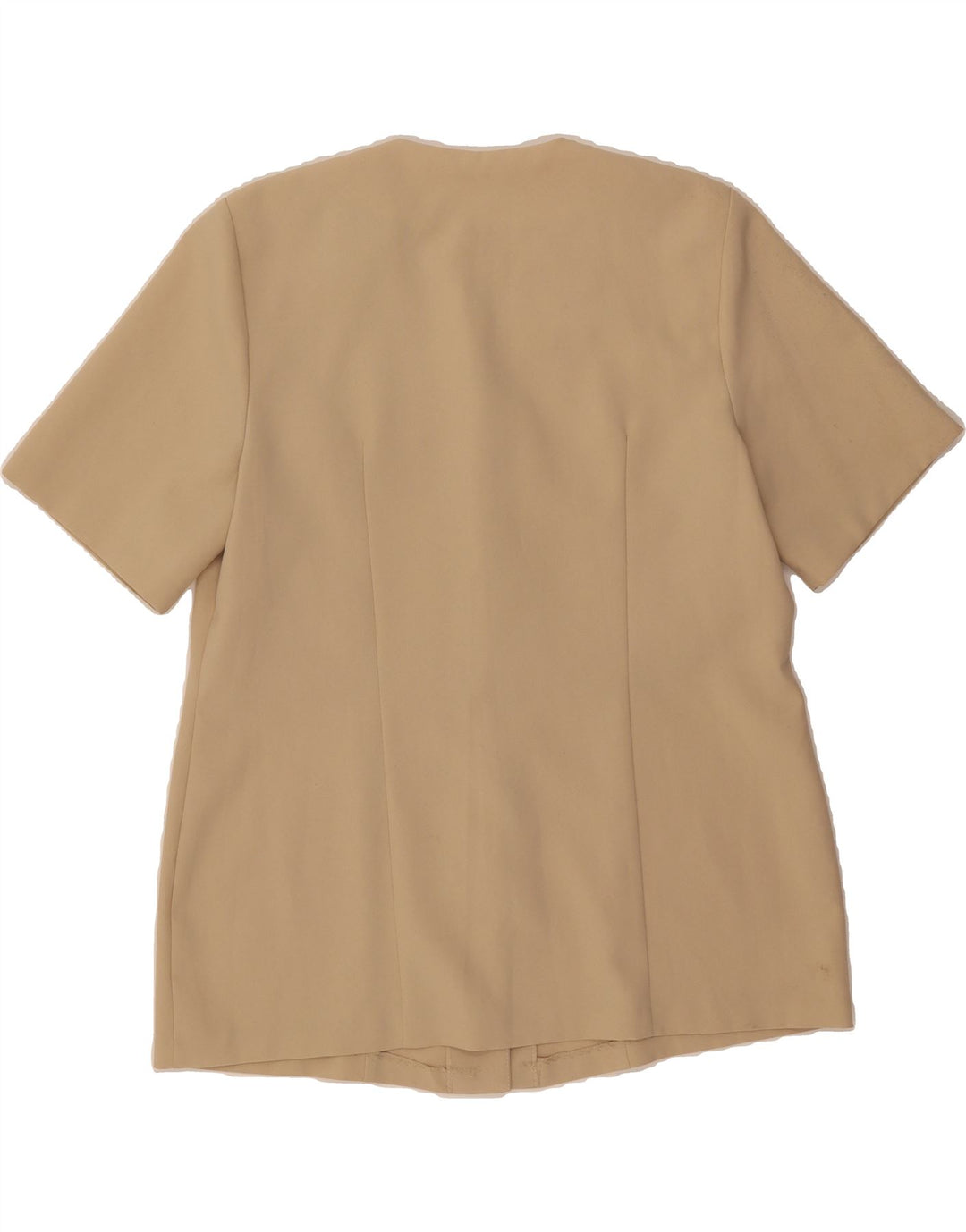 VINTAGE Womens 5 Button Short Sleeve Blazer Jacket UK 18 XL Beige Vintage Vintage and Second-Hand Vintage from Messina Hembry 