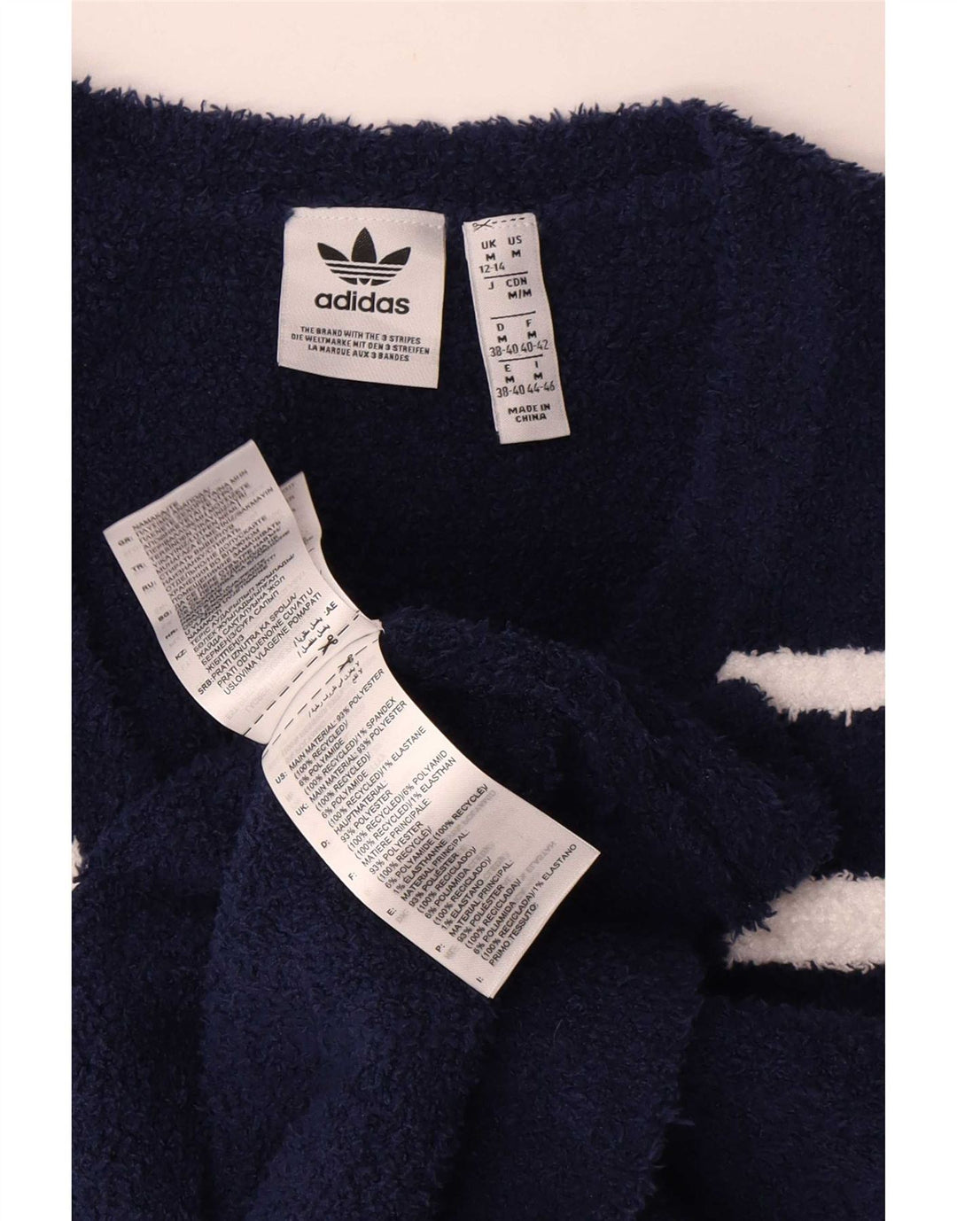Adidas ženski prsluk bez rukava UK 12 Medium tamnoplavi prugasti poliester